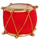 Komplet 12 ozdób bożonarodzeniowych BĘBENKI FLOKOWANE czerwone - obrazek 3