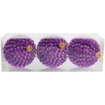 ZESTAW 3 BOMBEK DEKOROWANYCH 8 CM FIOLETOWE - obrazek 2