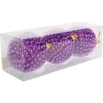 ZESTAW 3 BOMBEK DEKOROWANYCH 8 CM FIOLETOWE - obrazek 3