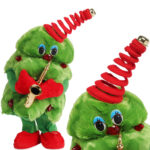 ŚWIĄTECZNA ŚPIEWAJĄCA TAŃCZĄCA CHOINKA ŚWIECI ŚPIEWA POWTARZA INTERAKTYWNA 40 cm Z TRĄBKĄ - obrazek 2