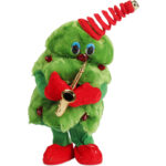 ŚWIĄTECZNA ŚPIEWAJĄCA TAŃCZĄCA CHOINKA ŚWIECI ŚPIEWA POWTARZA INTERAKTYWNA 40 cm Z TRĄBKĄ - obrazek 3