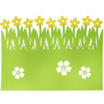 Serweta filcowa wiosenna zielono żółta 41×30 cm