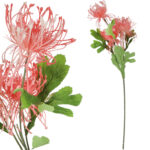 PROTEA gałązka 3 kwiatów dodatek kolor różowy