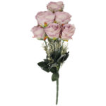 BUKIET 12 RÓŻ Z  DODATKAMI sztuczne kwiaty do wazonu KOMPOZYCJA różowa 48 cm - obrazek 2