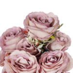 BUKIET 12 RÓŻ Z  DODATKAMI sztuczne kwiaty do wazonu KOMPOZYCJA różowa 48 cm - obrazek 3