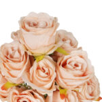 BUKIET 12 RÓŻ Z  DODATKAMI sztuczne kwiaty do wazonu KOMPOZYCJA kremowa 48 cm - obrazek 3