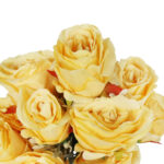 BUKIET 12 RÓŻ Z  DODATKAMI sztuczne kwiaty do wazonu KOMPOZYCJA żółta 48 cm - obrazek 3