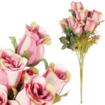 BUKIET 9 RÓŻ 42 CM KOLOR RÓŻOWY