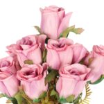 BUKIET 9 RÓŻ 42 CM KOLOR JASNO RÓŻOWY - obrazek 3