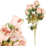 BUKIET 9 RÓŻ 42 CM KOLOR ŁOSOSIOWY