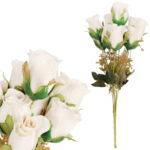 BUKIET 9 RÓŻ 42 CM KOLOR BIAŁY