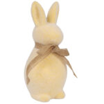 ZAJĄCZEK ZAJĄC FLOKOWANY KRÓLIK WIELKANOCNY ZE WSTĄŻKĄ 15 CM - obrazek 3