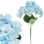 BUKIET 5 HORTENSJI sztuczne kwiaty do wazonu KOMPOZYCJA niebieska 48 cm