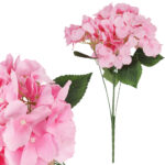 BUKIET 5 HORTENSJI sztuczne kwiaty do wazonu KOMPOZYCJA różowa 48 cm