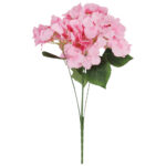 BUKIET 5 HORTENSJI sztuczne kwiaty do wazonu KOMPOZYCJA różowa 48 cm - obrazek 2