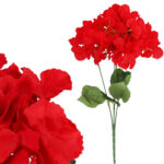 BUKIET 5 HORTENSJI sztuczne kwiaty do wazonu KOMPOZYCJA czerwona 48 cm