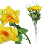 BUKIET 10 ŻONKILI sztuczne kwiaty do wazonu KOMPOZYCJA żółta 50 cm
