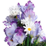 Bukiet 14 GAŁĄZEK Z IRYSAMI I MARGARETKAMI 50 cm - obrazek 3