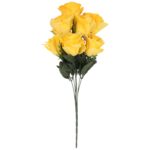 BUKIET 7 RÓŻ Z BUKSZPANEM żółty 52 cm - obrazek 2
