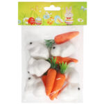 ZAJĄCE I MARCHEWKI wielkanocne do dekoracji 12 szt na STROIK 5 cm - obrazek 2
