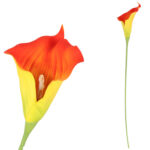 KALIA CALLA SILIKON GAŁĄZKA SZTUCZNA  pomarańczowo-żółta 67 cm