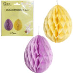 Dekoracyjne Kolorowe Papierowe Zawieszki JAJKA Pisanki Wielkanoc 4 szt.