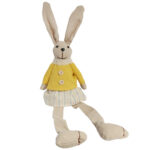 Zając siedzący Ozdoba Wielkanocna Figurka w żółtej sukience 30 cm - obrazek 2