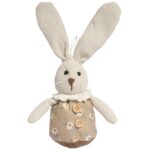 Zając STOJĄCY lniany Ozdoba Wielkanocna Figurka 20 cm DZ
