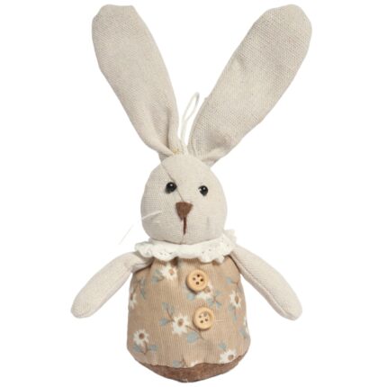Zając STOJĄCY lniany Ozdoba Wielkanocna Figurka 20 cm DZ