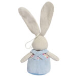 Zając STOJĄCY lniany Ozdoba Wielkanocna Figurka niebieska 19 cm - obrazek 3