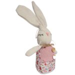 Zając STOJĄCY lniany Ozdoba Wielkanocna Figurka różowa 19 cm - obrazek 2