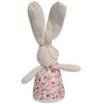 Zając STOJĄCY lniany Ozdoba Wielkanocna Figurka różowa 19 cm - obrazek 3