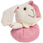 Zając STOJĄCY lniany Ozdoba Wielkanocna Figurka 16 cm - obrazek 2