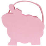 Torebka na prezent upominek wielkanocna filcowa BARANEK różowy - obrazek 3