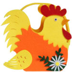 Torebka na prezent upominek wielkanocna filcowa KOGUT żółty