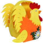 Torebka na prezent upominek wielkanocna filcowa KOGUT żółty - obrazek 2