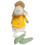 Baranek siedzący Ozdoba Wielkanocna Figurka w żółtej sukience 48 cm - obrazek 3