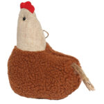 KURA OZDOBA Z MATERIAŁU KURA FOLKLOR WIELKANOC BRĄZOWA - obrazek 3