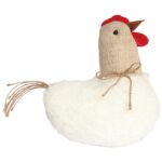 KURA OZDOBA Z MATERIAŁU KURA FOLKLOR WIELKANOC BIAŁA