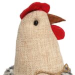 KURA OZDOBA Z MATERIAŁU KURA FOLKLOR WIELKANOC SZARA - obrazek 2