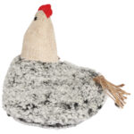 KURA OZDOBA Z MATERIAŁU KURA FOLKLOR WIELKANOC SZARA - obrazek 3