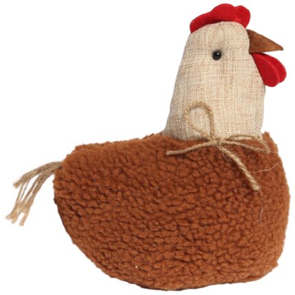 KURA OZDOBA Z MATERIAŁU KURA FOLKLOR WIELKANOC BRĄZOWA