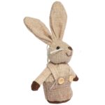Zając STOJĄCY lniany Ozdoba Wielkanocna Figurka brązowa 18 cm CH - obrazek 2