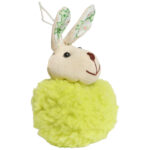 Zając pluszowy zawieszka Ozdoba Wielkanocna Figurka 11 cm zielona - obrazek 2