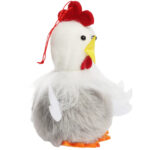 Kurka pluszowa zawieszka Ozdoba Wielkanocna Figurka 11 cm szara - obrazek 2