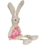 Zając siedzący Ozdoba Wielkanocna Figurka w różowej sukience 40 cm