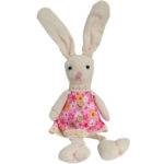 Zając siedzący Ozdoba Wielkanocna Figurka w różowej sukience 40 cm - obrazek 2
