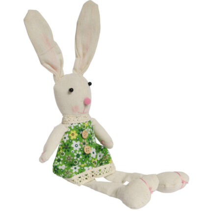 Zając siedzący Ozdoba Wielkanocna Figurka w zielonej sukience 40 cm