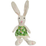 Zając siedzący Ozdoba Wielkanocna Figurka w zielonej sukience 40 cm - obrazek 2