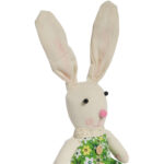 Zając siedzący Ozdoba Wielkanocna Figurka w zielonej sukience 40 cm - obrazek 3